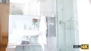 RIM4K. After shower man is tempted into sex with GF