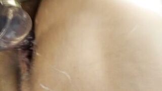 Mature Cocksucker in Bathroom! Sweet & Wild Moans with a Dick in Mouth and Rubbing Sperm on her Tits