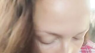 Sucking Dildo on the Summer Veranda