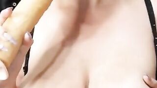 Fucked Big Boobs with Dildo