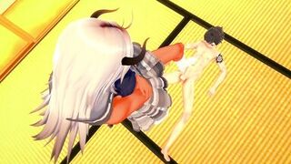 MINOTAUR CHAN LOVES FOOTJOB AND JERKS OFF a DICK WITH HIS BIG FEET : 3D Hentai