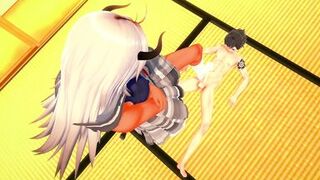 MINOTAUR CHAN LOVES FOOTJOB AND JERKS OFF a DICK WITH HIS BIG FEET : 3D Hentai