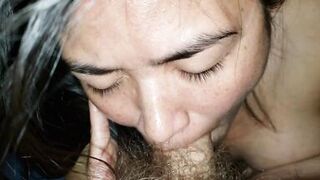 Asian Blowjob MILF Queen Sucking Balls and Tasting CUM