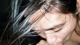 Asian Blowjob MILF Queen Sucking Balls and Tasting CUM