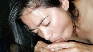 Asian Blowjob MILF Queen Sucking Balls and Tasting CUM