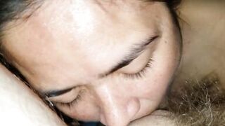 Asian Blowjob MILF Queen Sucking Balls and Tasting CUM