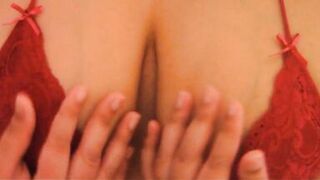 Big Boobs in Red Top Scratching ASMR