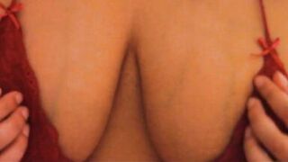 Big Boobs in Red Top Scratching ASMR